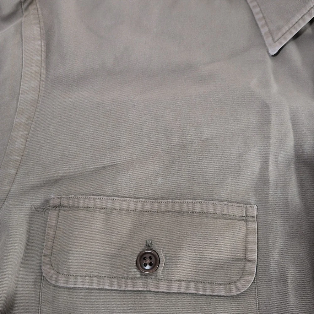 Vintage 90s Polo Ralph Lauren Long Sleeve Military Safari Shirt Brown Men's XL